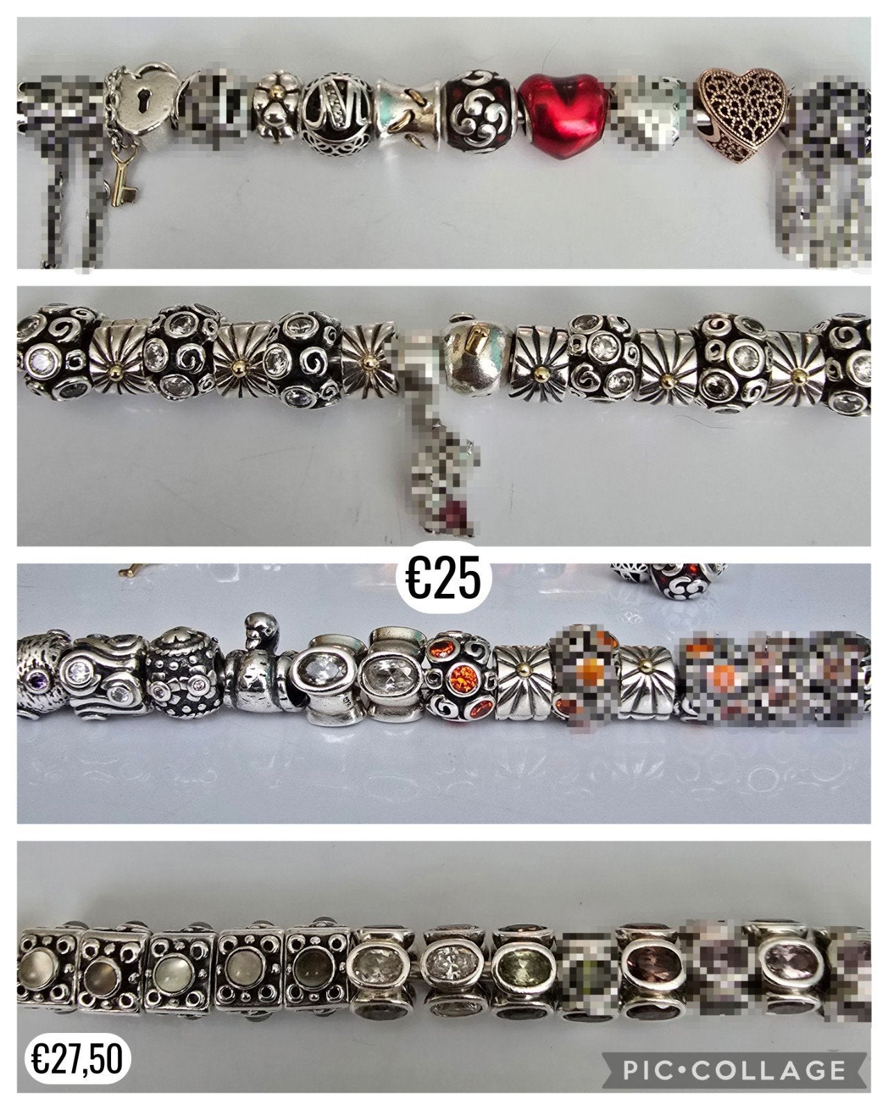 Prachtige originele zilveren Pandora bedels oa met goud, Ophalen of Verzenden, Zo goed als nieuw, Zilver, Navelpiercing