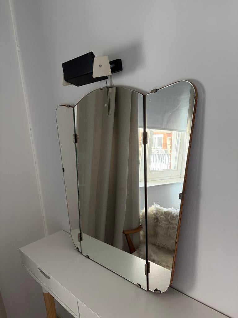Vintage 3-luik spiegel, Huis en Inrichting, Woonaccessoires | Spiegels, Ophalen, Gebruikt, 75 tot 100 cm, Minder dan 100 cm
