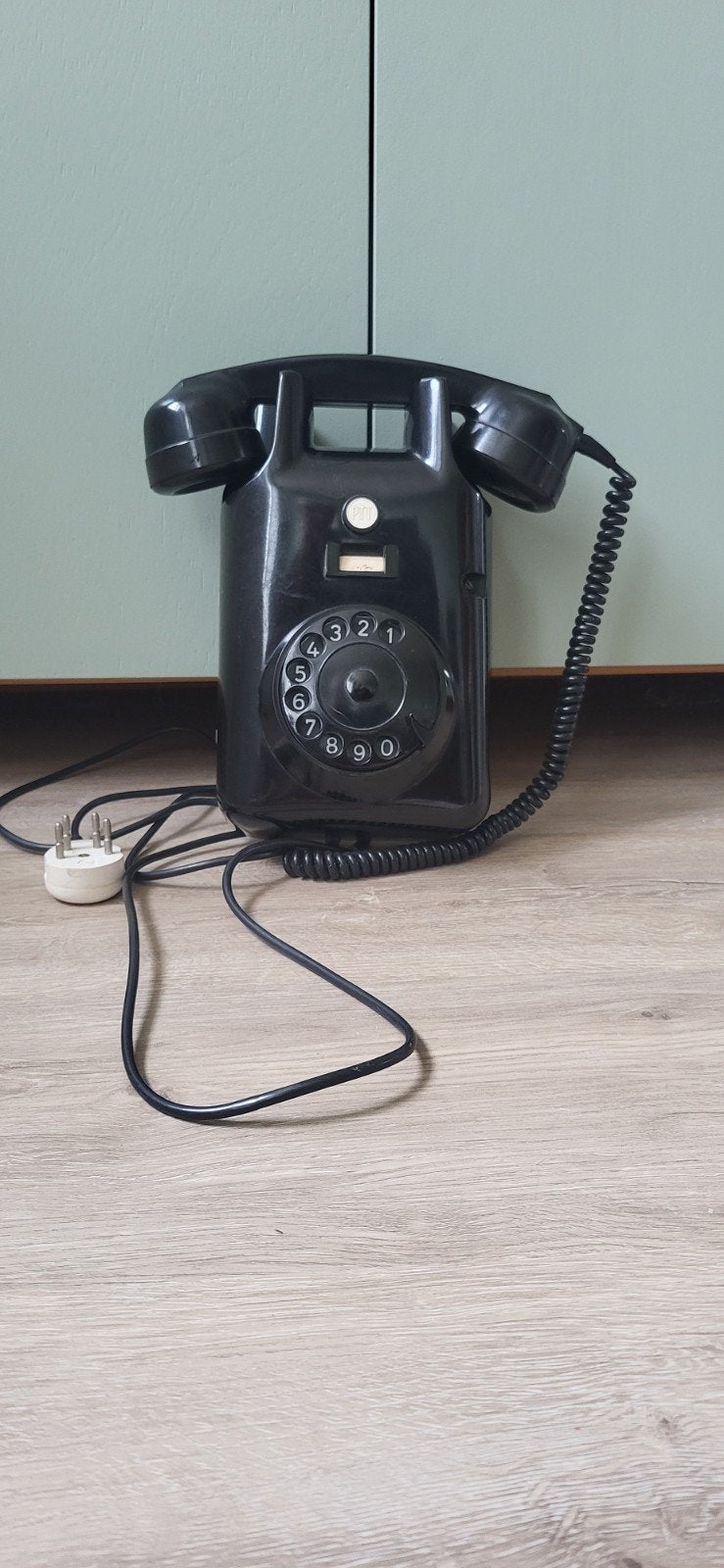 Vintage PTT Wand Telefoon Bakeliet - Zwart met Draaischijf, Antiek en Kunst, Ophalen of Verzenden