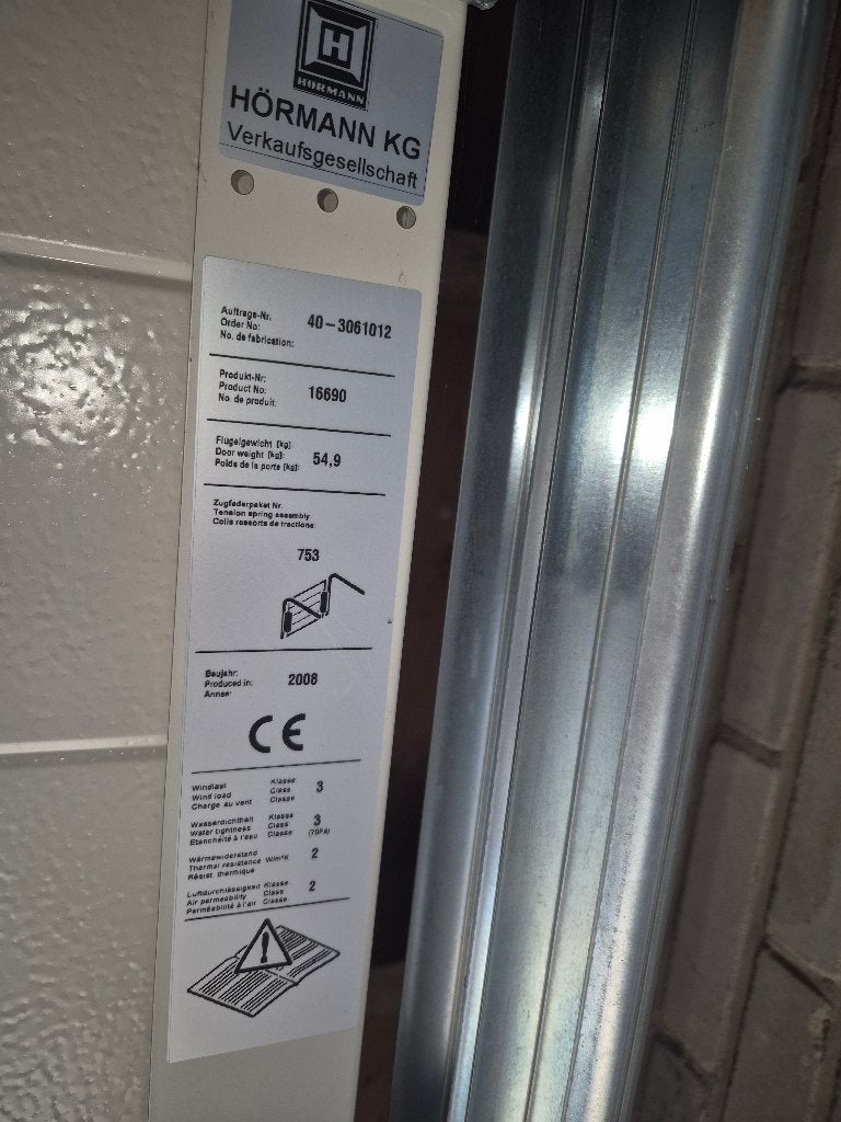 Electrische hormann garagedeur, Ophalen, Gebruikt, 120 cm of meer, Garagedeur