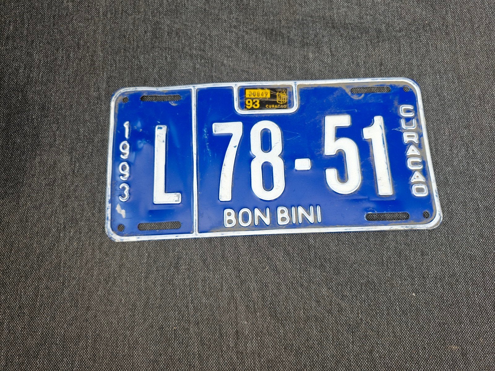 Kentekenplaat Curacao nummerbord nummerplaat License Curaçao, Verzenden, Gebruikt, Auto's