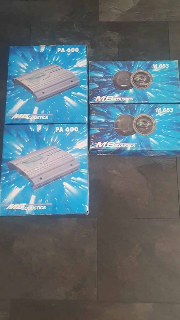 2 MB versterkers + 2 MB speaker sets nieuw in doos, Ophalen of Verzenden, Nieuw
