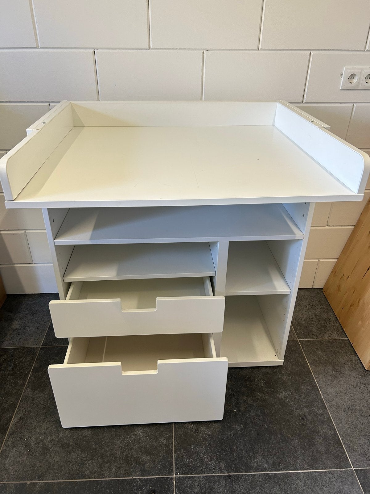 SMÅSTAD Commode/bureau, wit, 90x79x100 cm, Kinderen en Baby's, Kinderkamer | Commodes en Kasten, Ophalen, Gebruikt, 70 cm of meer