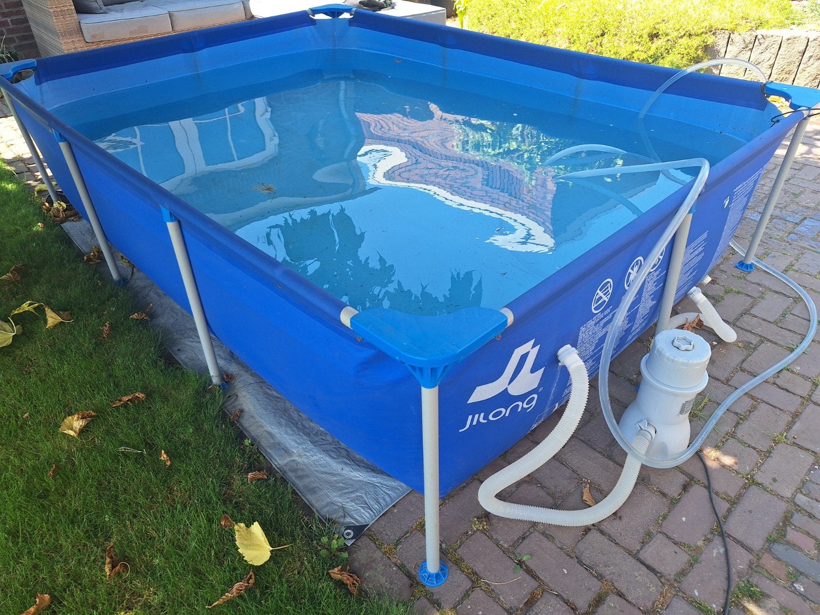 Zwembad 175x250x60cm met filterpomp - Gebruikt, Ophalen, Gebruikt, Minder dan 80 cm, Minder dan 200 cm