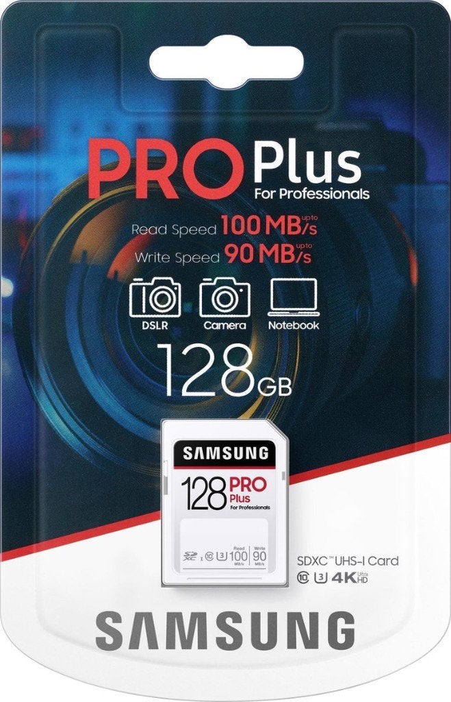 Samsung PRO Plus SDXC UHS-I U3 4K 128GB R100-W90MB/s - NIEUW, SDXC, Fotocamera, Nieuw, Ophalen of Verzenden