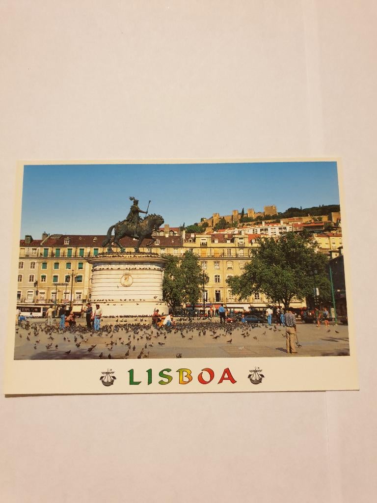 0756 portugal estatua equestre d joao e castelo de s jorge, Verzenden, 1980 tot heden, Overig Europa