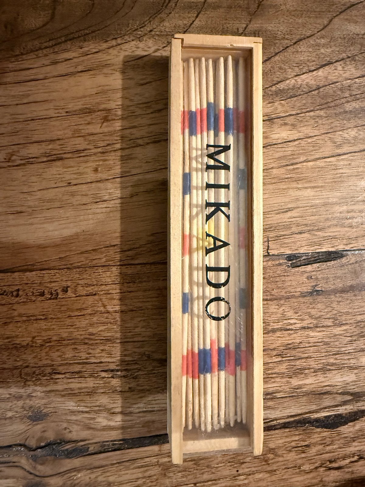 Mikado spel in houten doosje, Een of twee spelers, Ophalen, Gebruikt, Reisspel