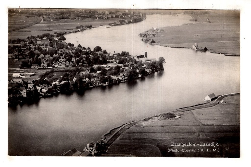 Zaandijk Dorp KLM fotokaart, Verzenden, 1920 tot 1940, Noord-Holland