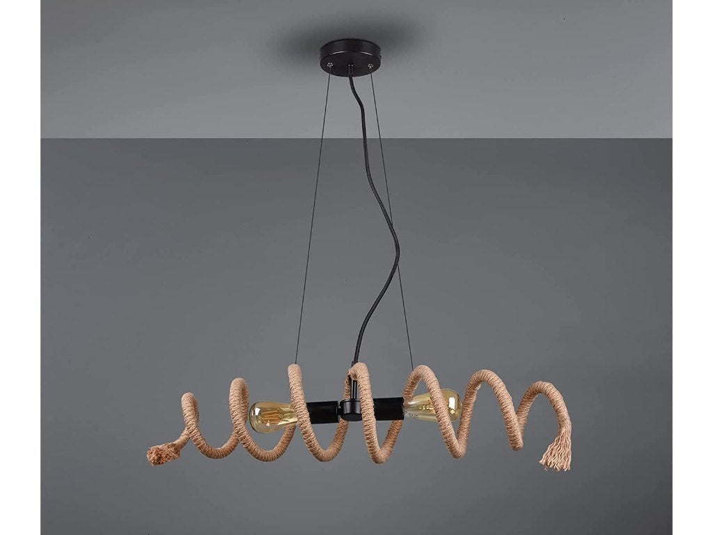 Reality Lichten spiraalvormige hanglamp met scheepstouw, Metaal, Nieuw, Modern, Industrieel, Bohemian, E27 (groot)