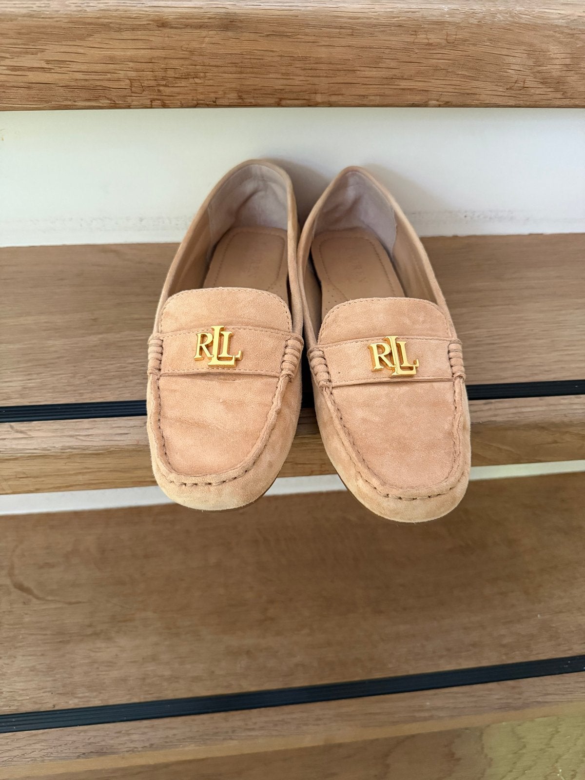 Ralph Lauren Instappers - Zo goed als nieuw, Ophalen of Verzenden, Zo goed als nieuw, Beige, Instappers