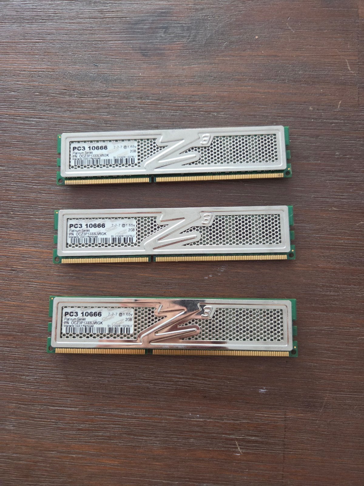 OCZ Platinum DDR3 RAM 6GB (3x2GB) PC3-10666 1333MHz, Computers en Software, Ophalen of Verzenden