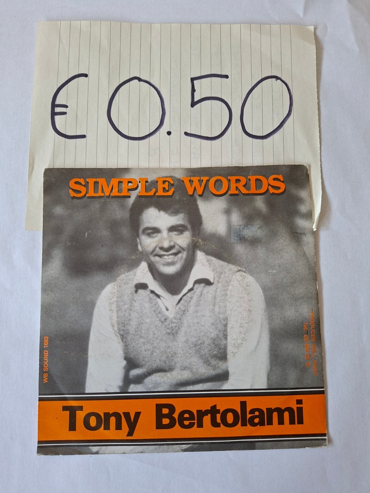 Tony Bertolami, Ophalen of Verzenden, Gebruikt, 7 inch, Pop