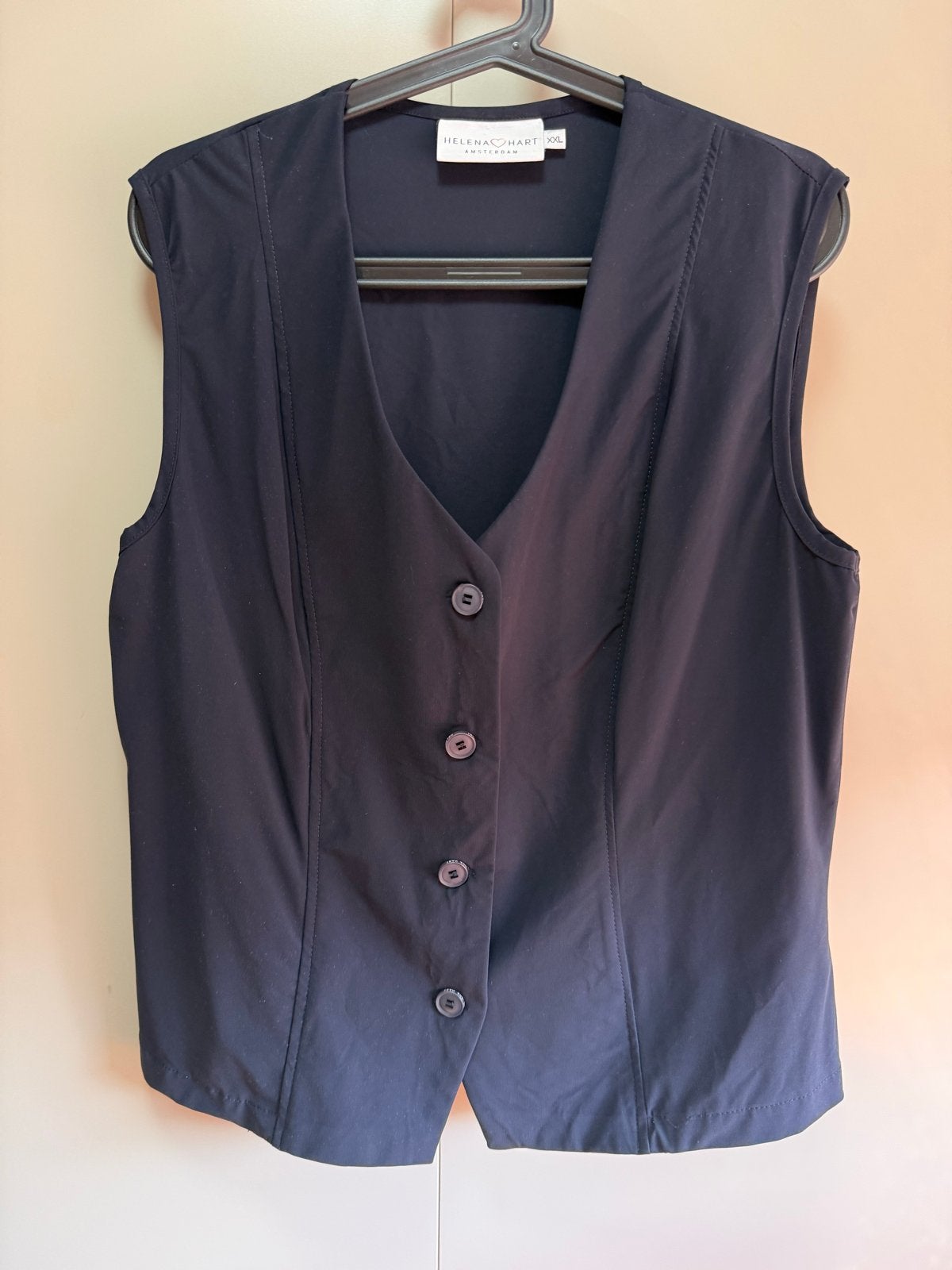 Helena Hart mouwloze top/gilet travelstof in maat XXL, Blauw, Maat 46/48 (XL) of groter, Ophalen of Verzenden, Zo goed als nieuw