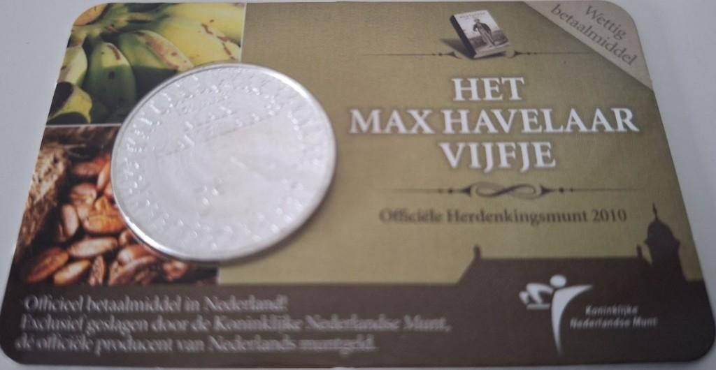 Coincard 2010 - Het Max Havelaar Vijfje - UNC, Postzegels en Munten, Munten | Europa | Euromunten, Verzenden, Overige landen, 5 euro