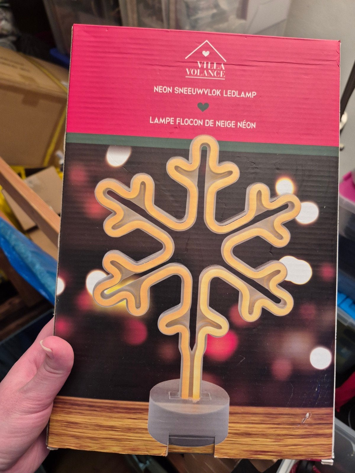 Nieuwe neon led sneeuwvlok lamp kerst met usb kabel, Diversen, Kerst, Ophalen of Verzenden