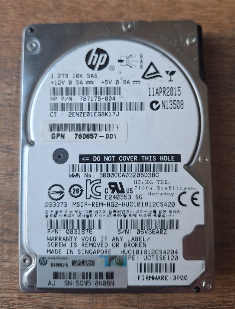 15 x HDD 1,2 Tb SAS 2,5 " HP, Computers en Software, Harde schijven, Refurbished, Server, Intern, SAS, Verzenden