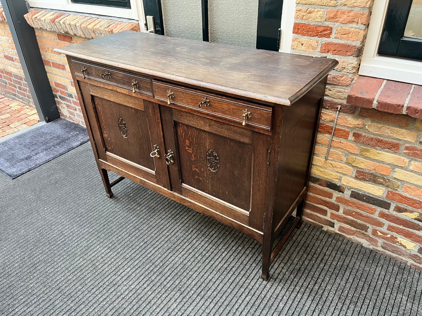 Antieke dressoir kast schuiflade, Huis en Inrichting, Kasten | Dressoirs, Ophalen, Zo goed als nieuw, 25 tot 50 cm