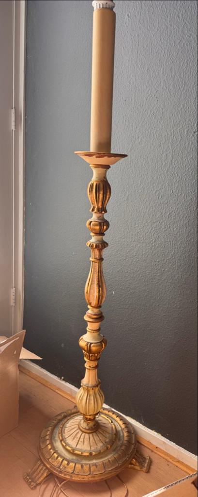 Antieke staande schemerlamp - Zonder snoer, met kroonsteentj, Antiek en Kunst, Antiek | Lampen, Ophalen