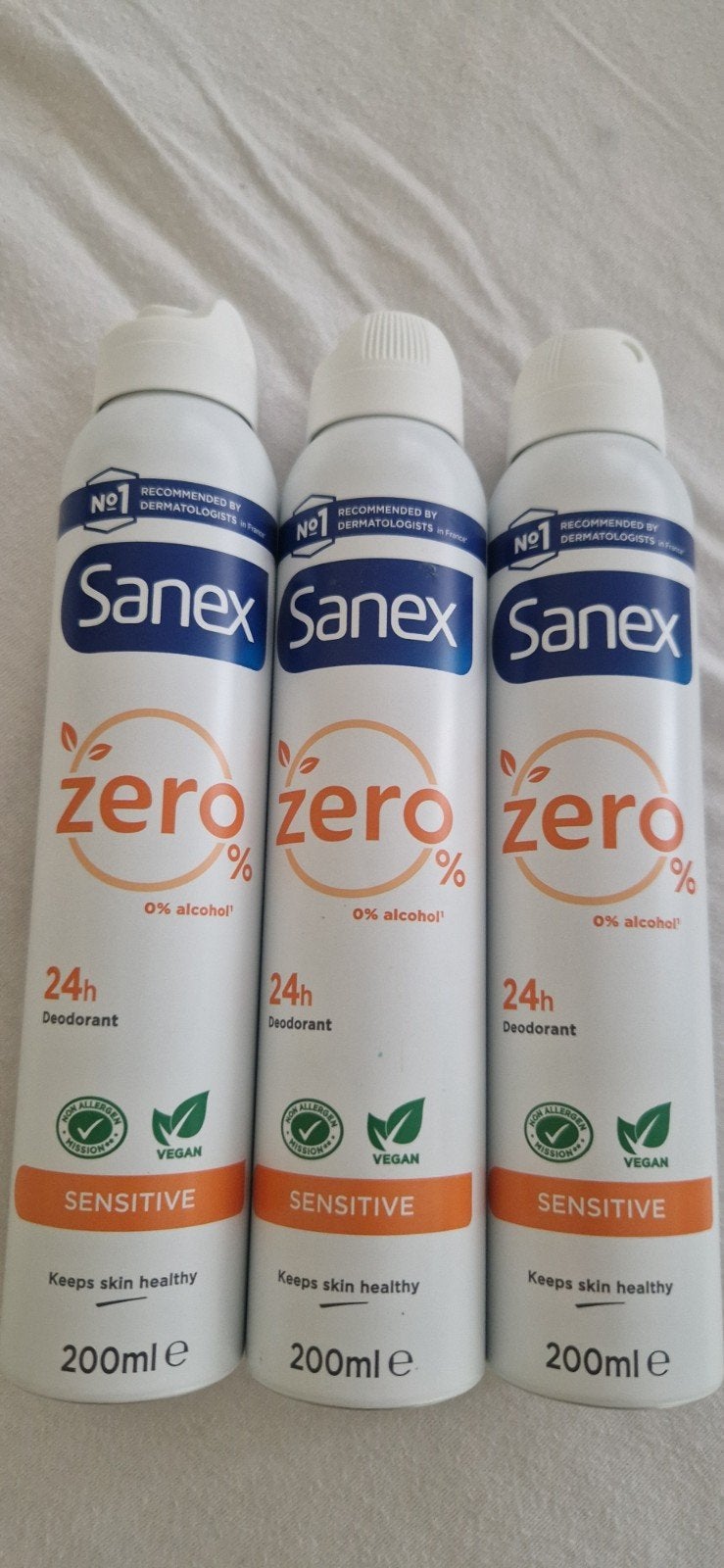 Sanex Zero% Sensitive Deodorant Spray 200ml - 3 stuks, Sieraden, Tassen en Uiterlijk, Verzenden