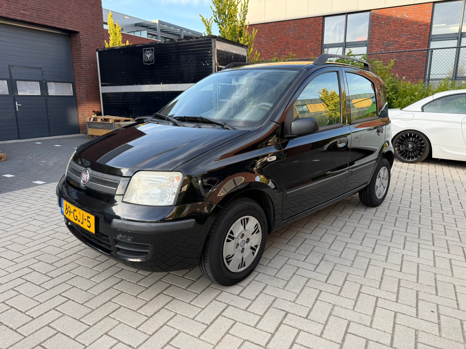 Fiat Panda 1.2 2008 Zwart CarPlay Airco en nieuwe APK, Stof, Zwart, Origineel Nederlands, Overige kleuren