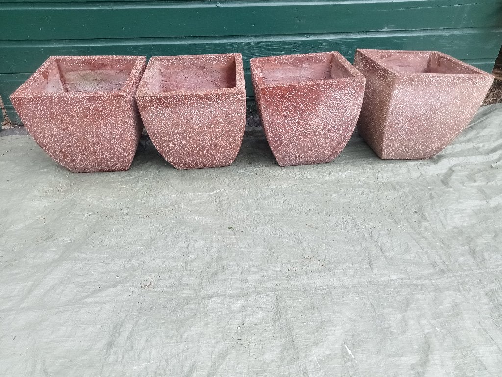 4 X BLOEMBAK PLANTENBAK TERRAZZO FRUTTI DI BOSCO, Ophalen, Steen, Gebruikt, Minder dan 60 cm