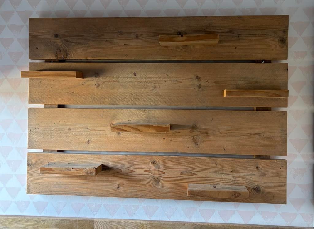 Steigerhouten wandplank met kleine plankjes, Ophalen, Gebruikt