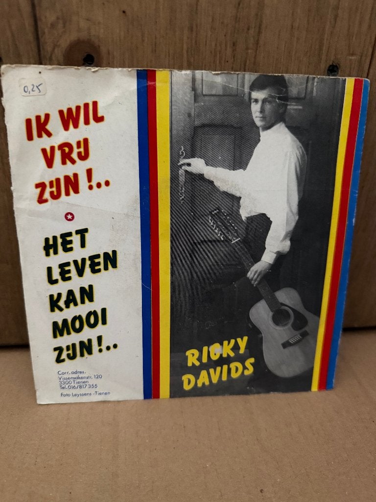 Ricky Davids - Ik wil vrij zijn -  Piraten topper -, Gebruikt, Overige formaten, Levenslied of Smartlap, Fotohoes