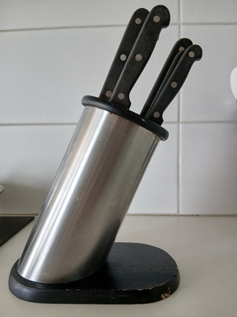 Messenblok incl. 6 messen, Ophalen, Gebruikt, Overige materialen, Zwart