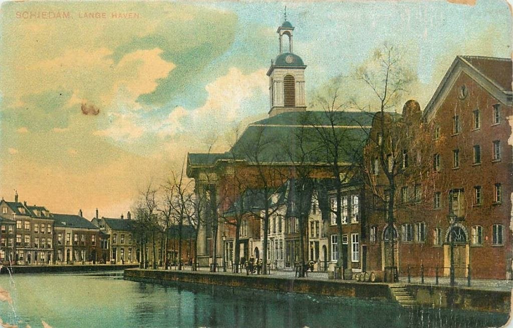 388-537-001 Schiedam Lange Haven, Verzenden, Voor 1920, Zuid-Holland