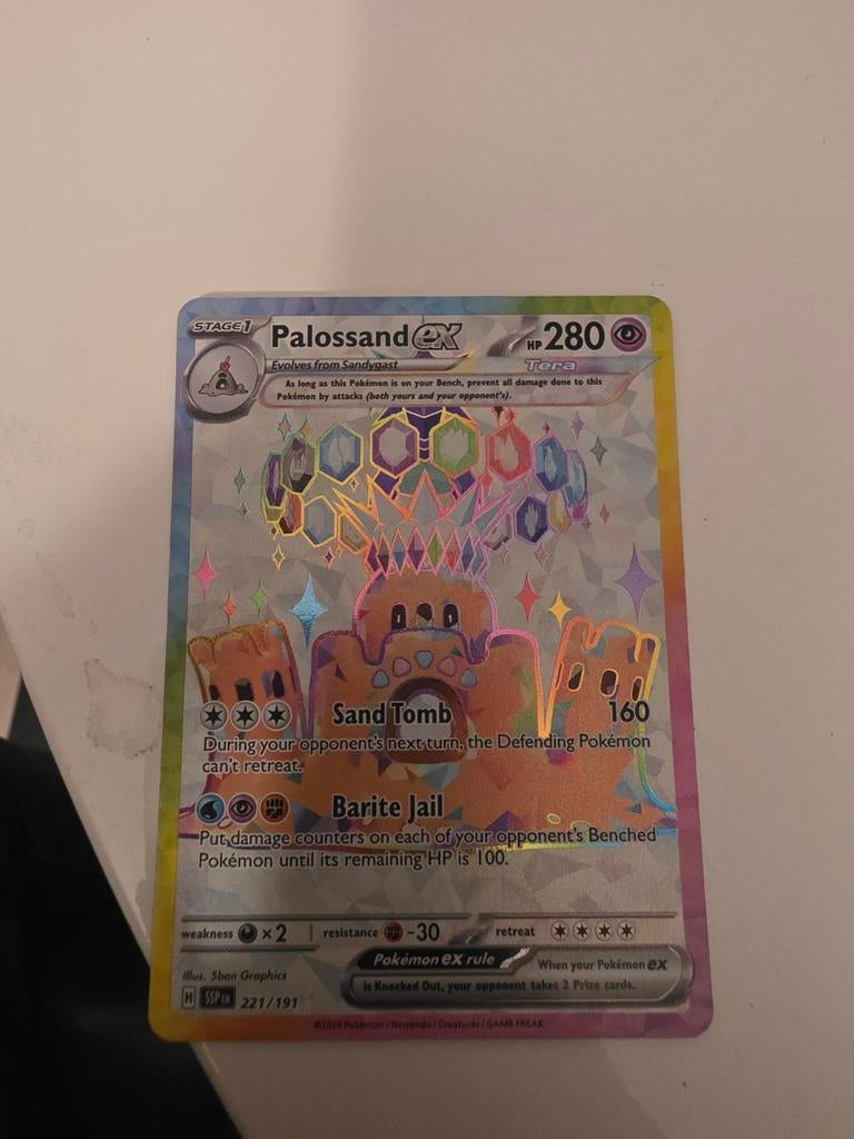 Palossand ex Tera Pokémon kaart (221/191), Ophalen of Verzenden, Zo goed als nieuw, Losse kaart, Foil