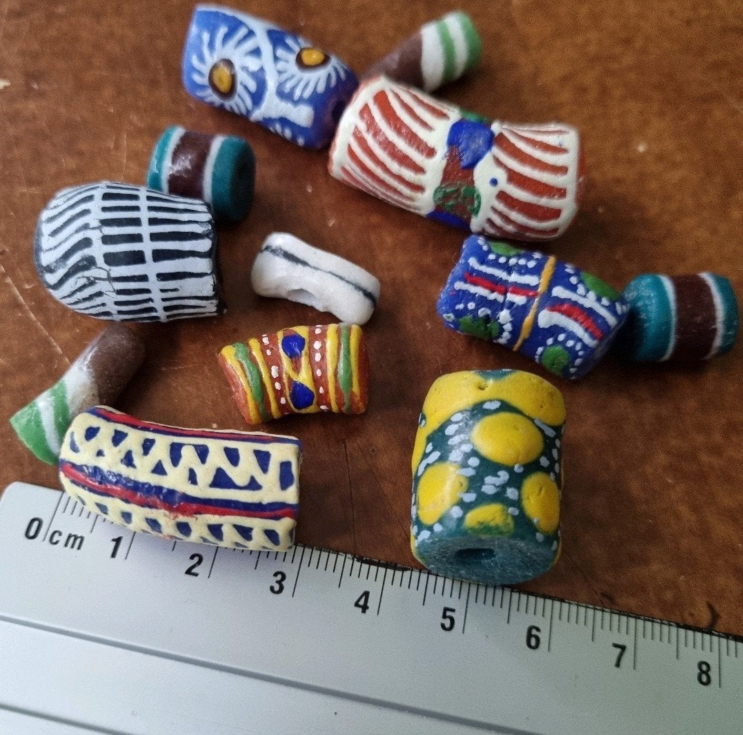 Afrikaanse kralen glaskralen afrika handgemaakt tradebeads, Verzenden, Nieuw, Kraal