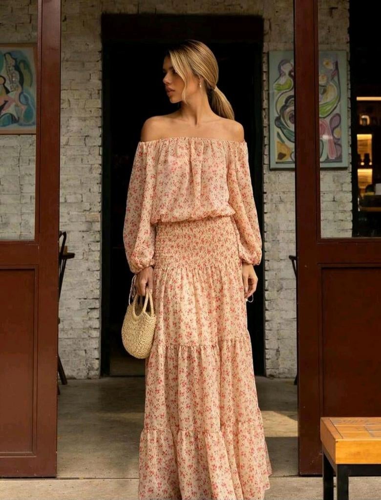Bohemia jurk, Kleding | Dames, Maat 38/40 (M), Beige, Nieuw, Ophalen of Verzenden