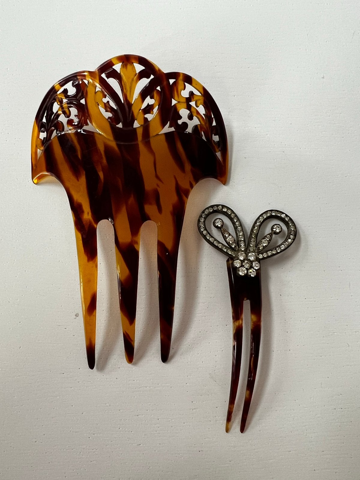 Antieke haarkammen van schildpad/celluloid, Antiek en Kunst, Ophalen of Verzenden