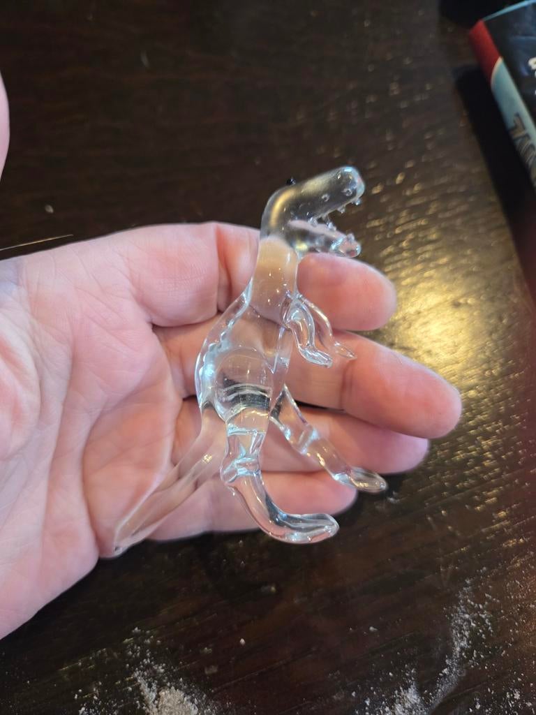 Glazen Dinosaurus Beeldje - Transparante T-Rex, Ophalen of Verzenden