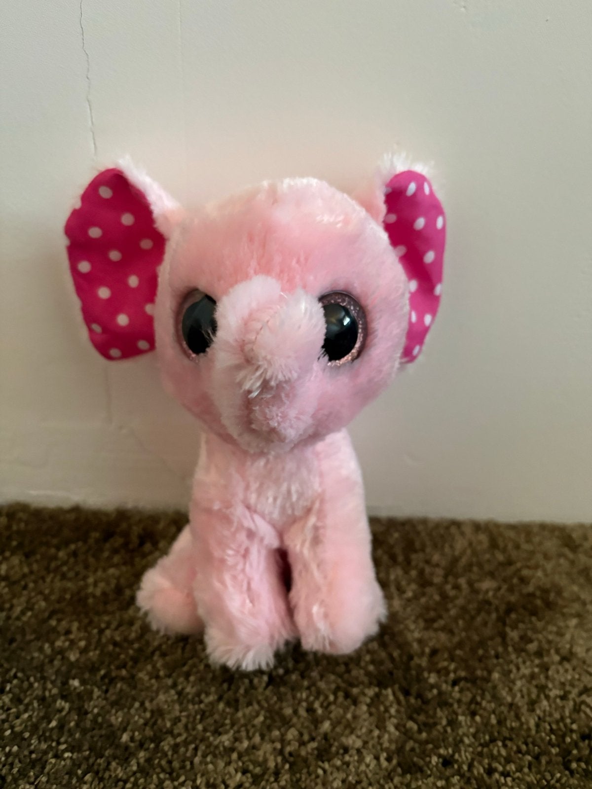 Roze olifant knuffel met grote ogen, Ophalen of Verzenden, Zo goed als nieuw, Roze, Olifant