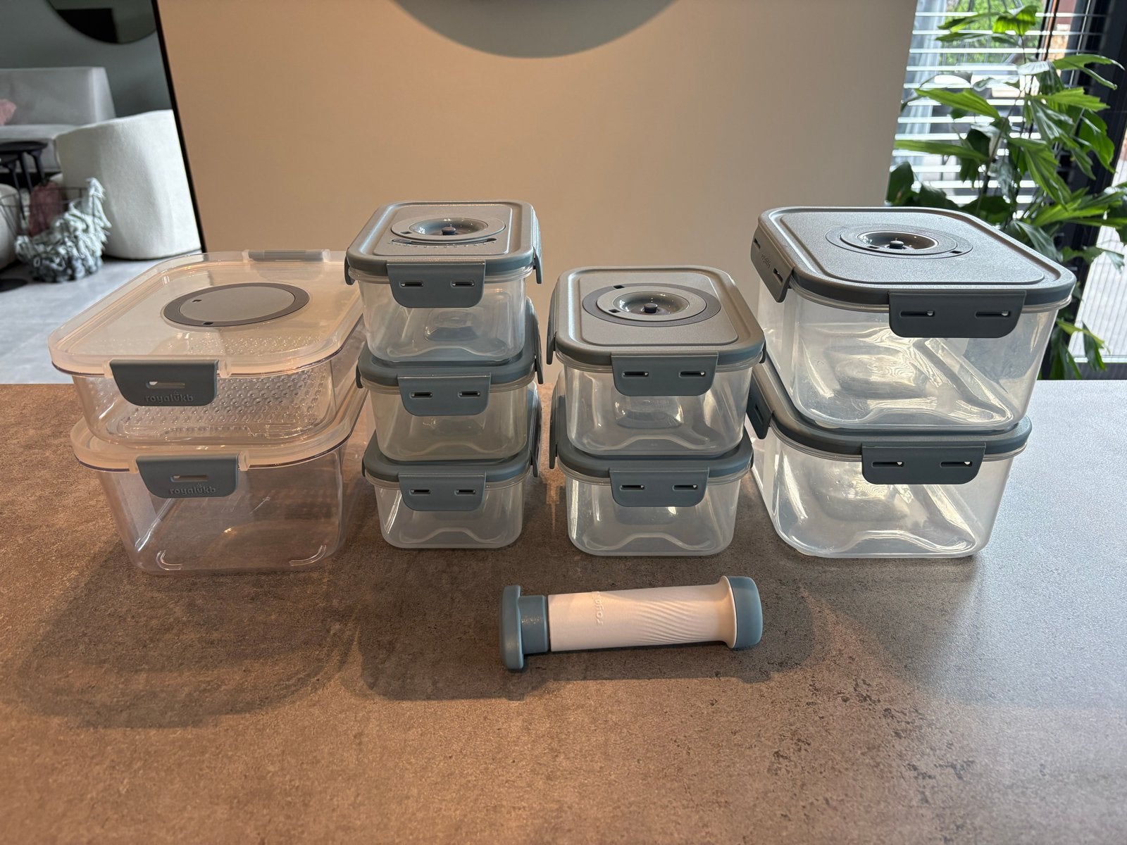 Royal VKB AH vershoudbakjes grote set, Kunststof, Ophalen of Verzenden, Zo goed als nieuw, Voorraadpot