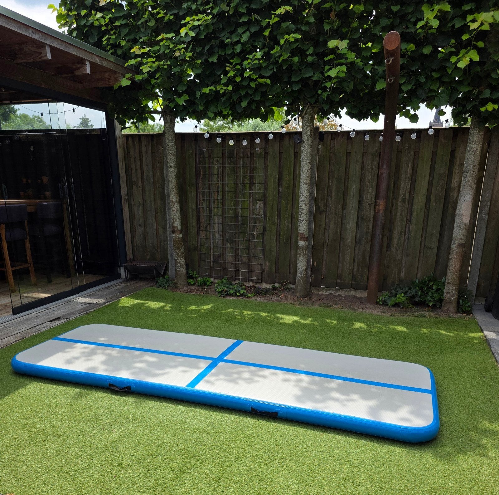 Mooie airtrack mat, turnmat 300x100 cm, 10 cm dik., Sport en Fitness, Turnen, Ophalen, Zo goed als nieuw, Grijs, Materiaal
