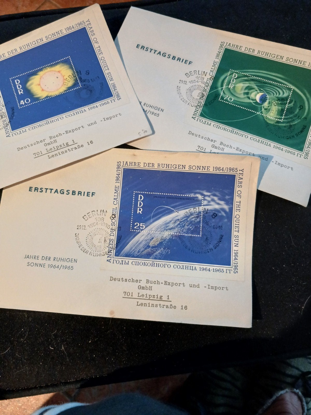 3 Duitse eerstedag enveloppen, van Jahre der Ruhigen Sonne., Ophalen of Verzenden, BRD