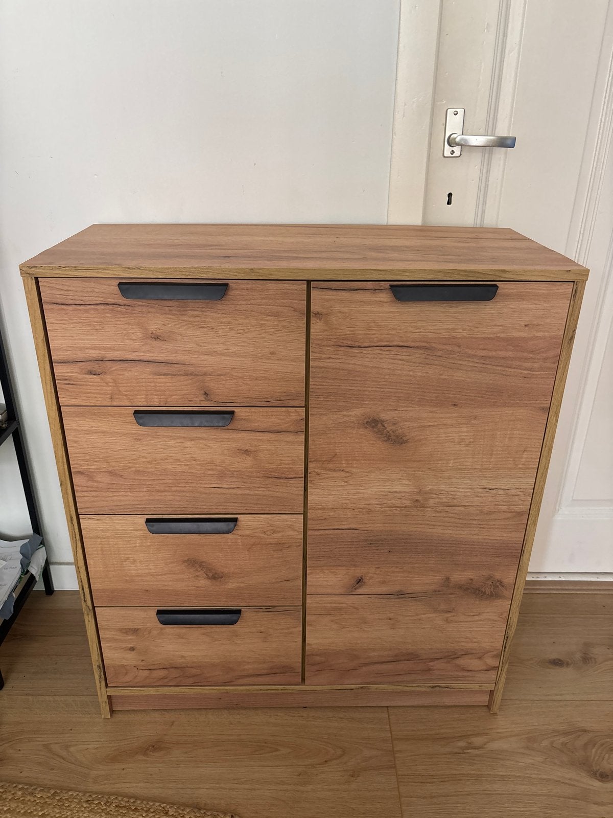 Commode/Kastje met lades en deurtje - Houtlook, Ophalen, Gebruikt, 50 tot 100 cm, 3 of 4 laden