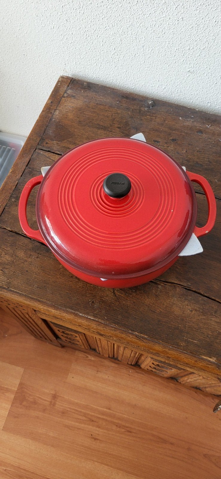 Pyrex Gietijzeren Braadpan - Rood, Ophalen, Gebruikt, Gietijzer, Koekenpan of Braadpan