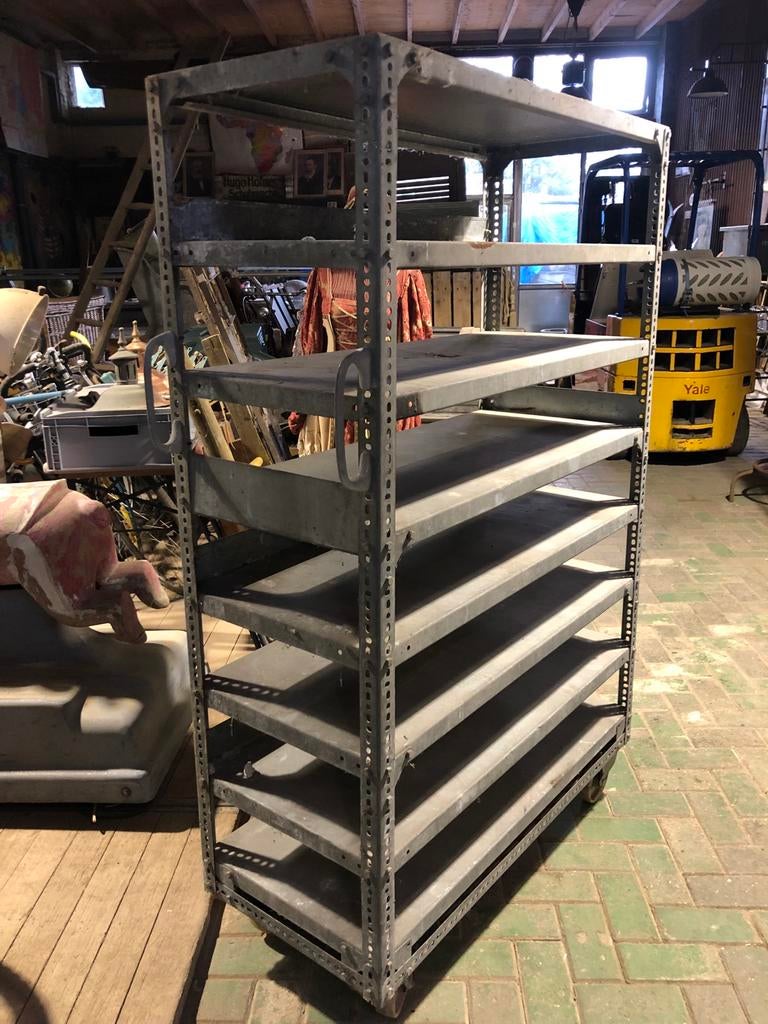 Industriële stalen regaal kast met verstelbare schappen, Ophalen of Verzenden, Gebruikt