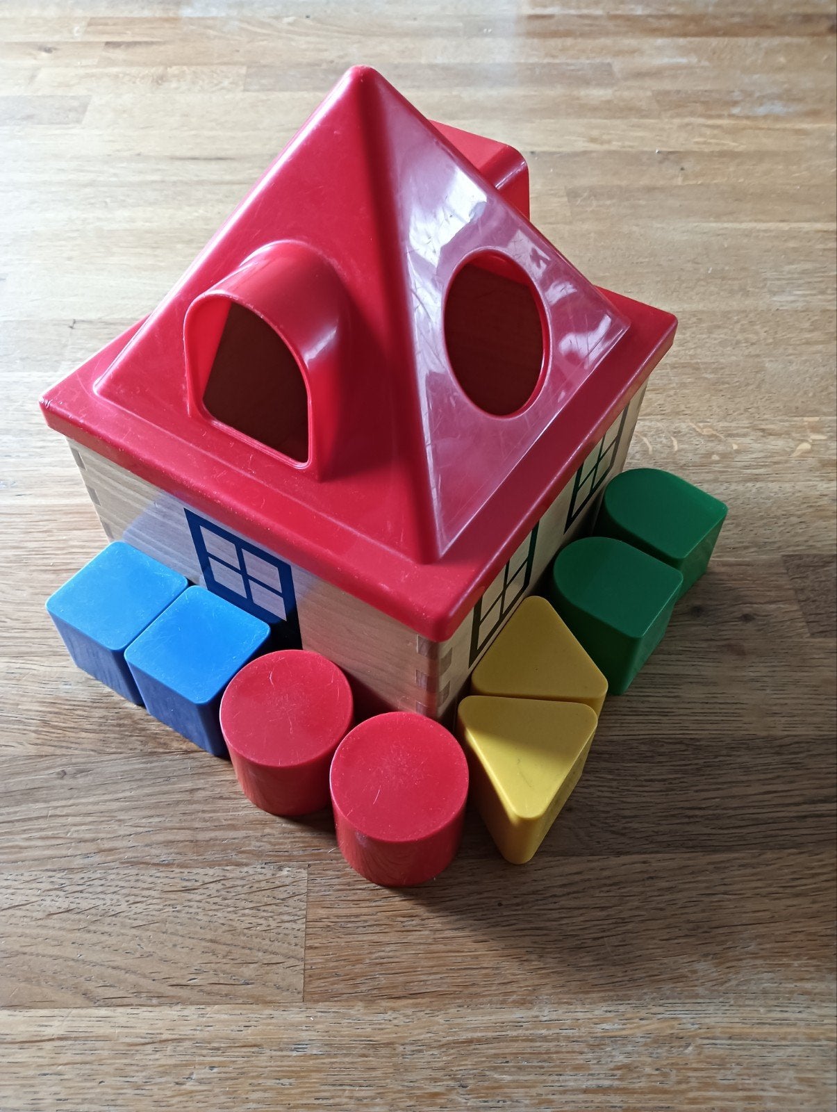 Houten Vormenstoof Huisje met Blokken, Ophalen of Verzenden