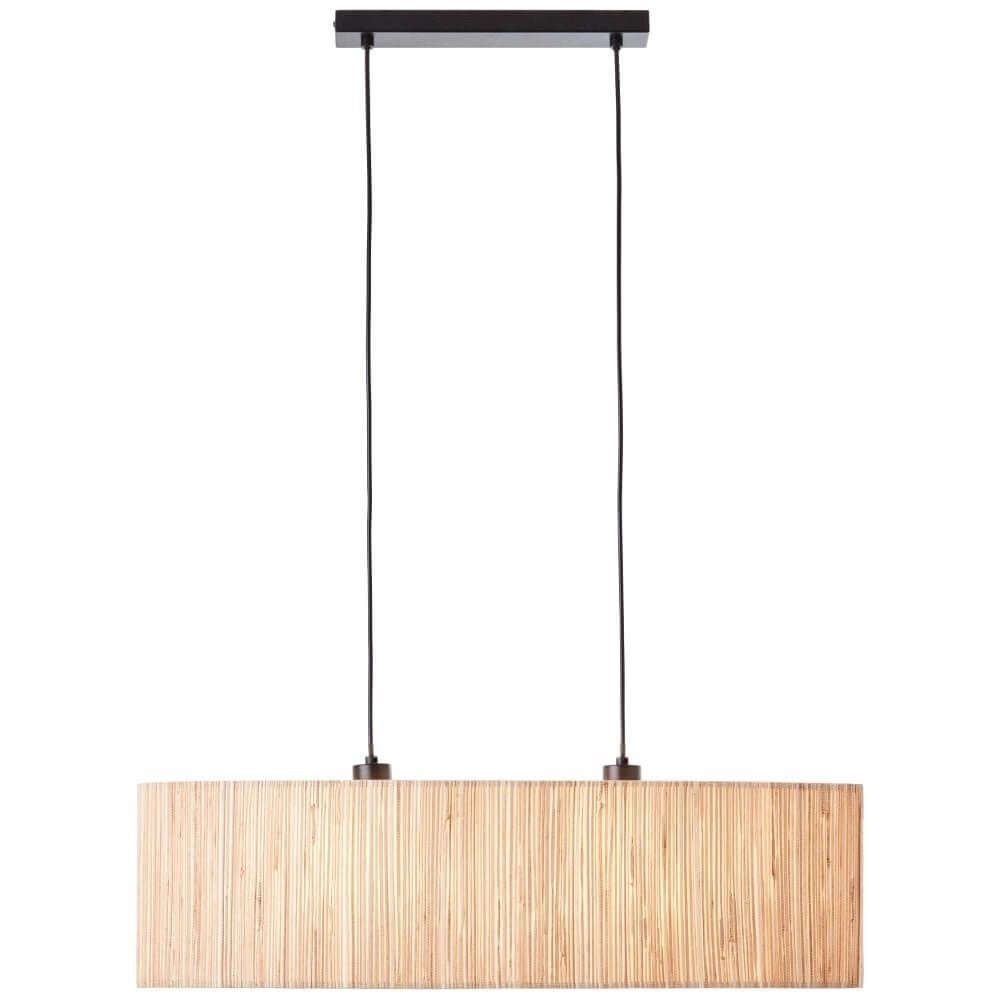 Brilliant Wimea Hanglamp - Zwart/Natuur - E27 fitting, Ophalen of Verzenden, Nieuw, Metaal, E27 (groot)