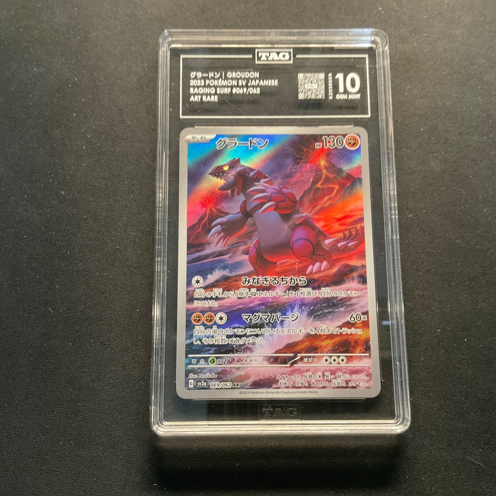 Groudon Raging Surf TAG PSA 10, Ophalen of Verzenden, Zo goed als nieuw