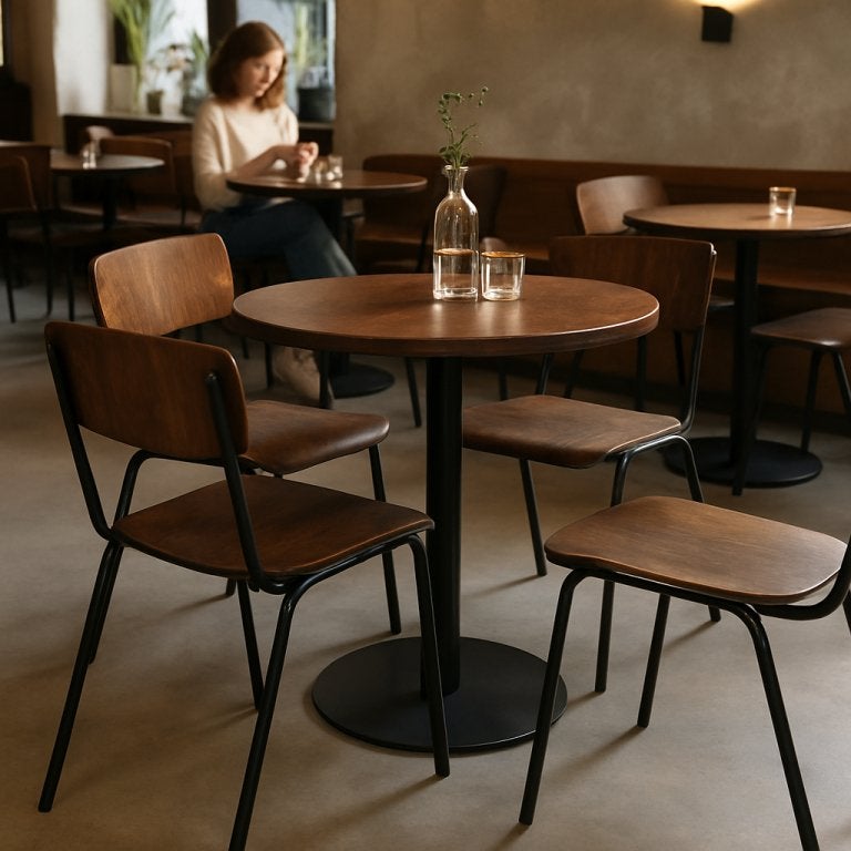 PARTIJ: School chair vintage oude schoolstoelen cafe 441, Ophalen of Verzenden, Gebruikt, Bruin, Vijf, Zes of meer stoelen