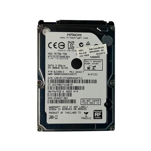 654837-001 HP 750GB 7.2K SATA 3.0Gbps 2.5" Hard Drive, Computers en Software, Harde schijven, Gebruikt, Desktop, Ophalen of Verzenden