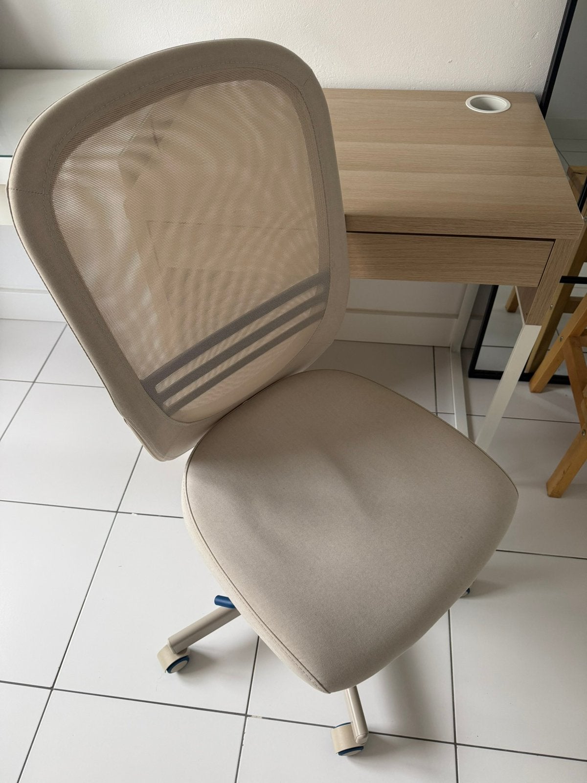 IKEA FLINTAN bureaustoel beige – verstelbaar, Ophalen, Zo goed als nieuw