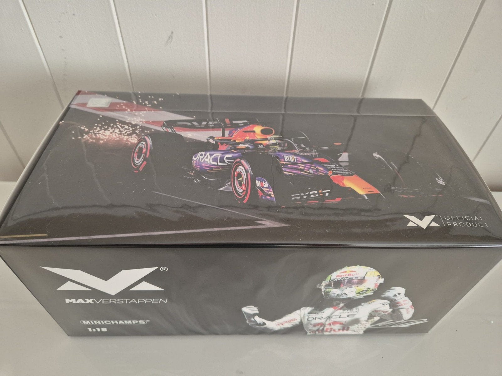 MAX VERSTAPPEN 1:18 SPECIAL LIVERY RB19 LAS VEGAS 2023 NIEUW, Ophalen, Nieuw, Auto, MiniChamps