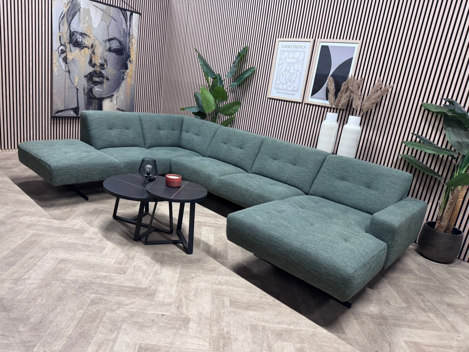 ZGAN Montel Traffic U-Bank / Hoekbank - Groen - 350cm