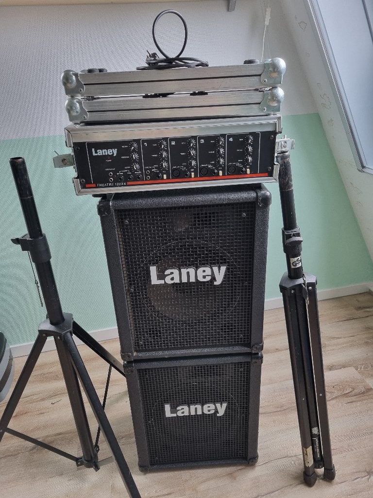 Geluidsinstallatie Laney Theatre 120 x 4  (+ vele extra's), Muziek en Instrumenten, Ophalen, Gebruikt, Minder dan 500 watt, P.A.